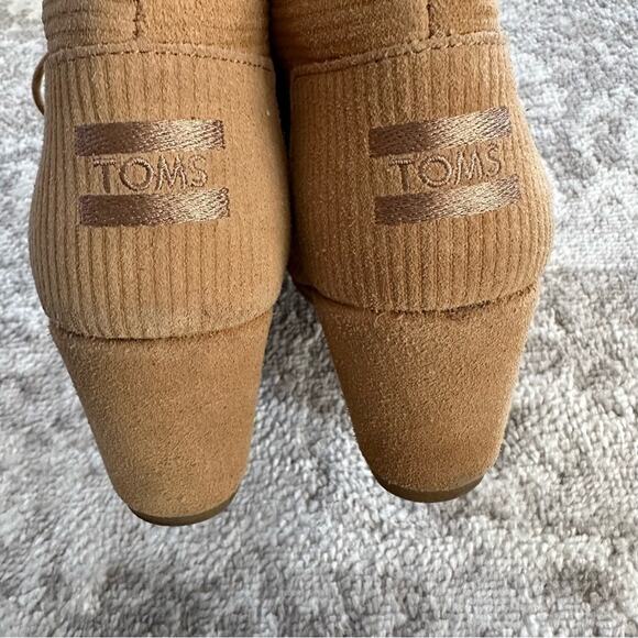 Toms Corduroy Brown Wedge Booties - Picture 8 of 9